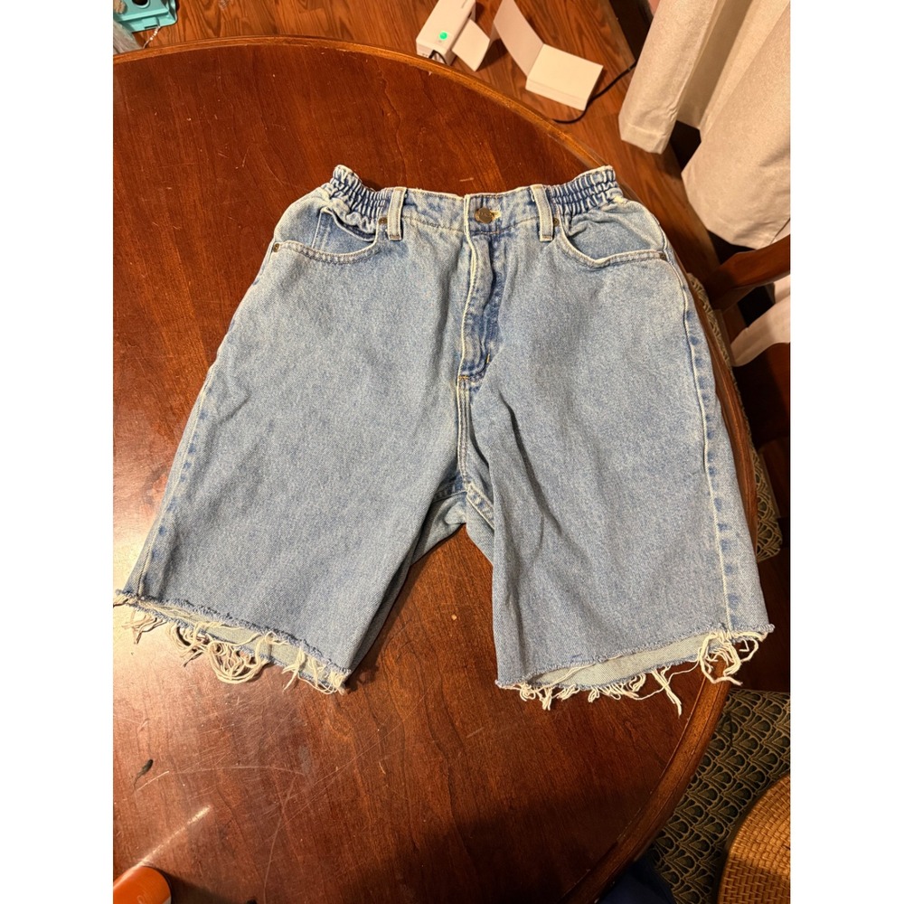 LL Bean Original Fit Relaxed Denim Cutoff Shorts Light Wash Blue Womens 8 Pet